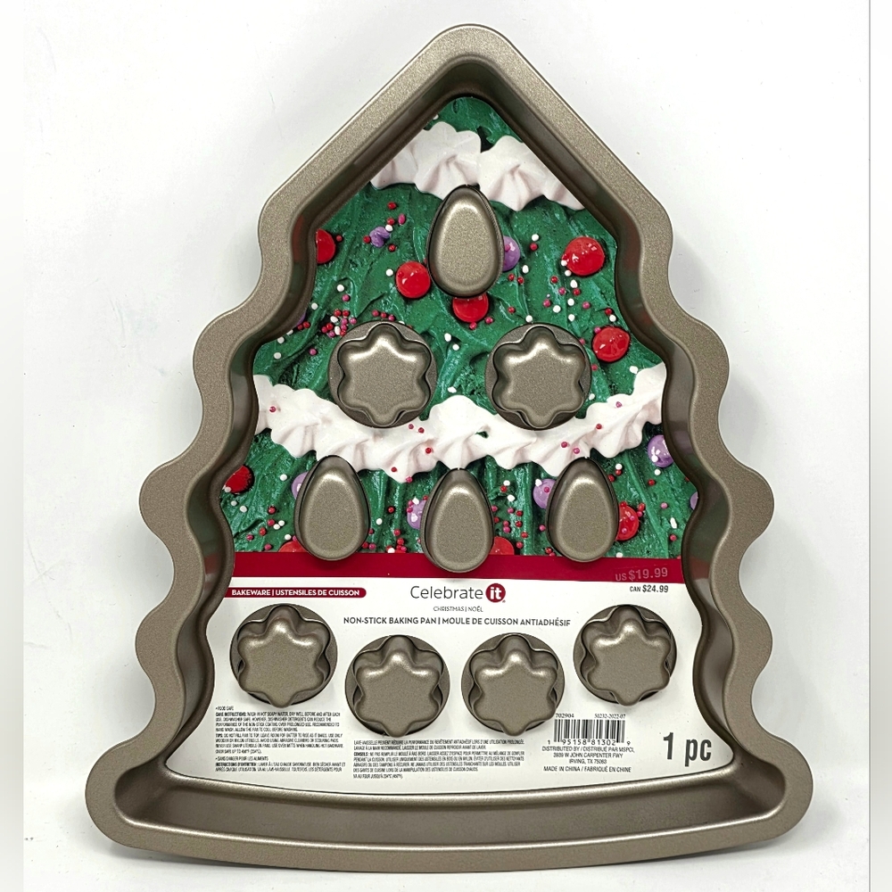 Celebrate It Christmas Tree Non-Stick Baking Pan 14"x12"x1.5"